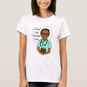 Camiseta Viviendo la vida cruda   Humor profesional médico