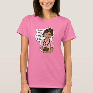 Camiseta Viviendo la vida cruda   Humor profesional médico