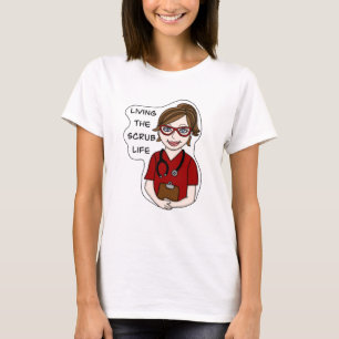 Camiseta Viviendo la vida cruda   Humor profesional médico