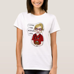 Camiseta Viviendo la vida cruda   Humor profesional médico