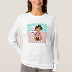 Camiseta Viviendo la vida cruda   Humor profesional médico