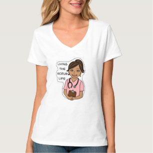Camiseta Viviendo la vida cruda   Humor profesional médico