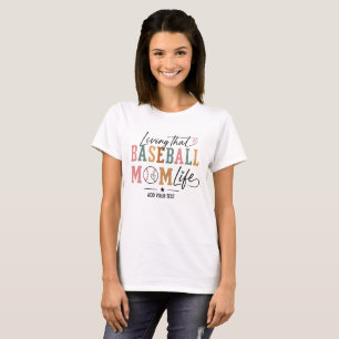 Camiseta Viviendo la vida de mamá de béisbol Retro Deportes