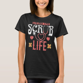 Camiseta Viviendo La Vida De Scrub Enfermera De Stethoscope