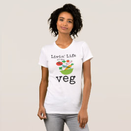 Camiseta Viviendo La Vida En El Humor Vegetario Vegetario
