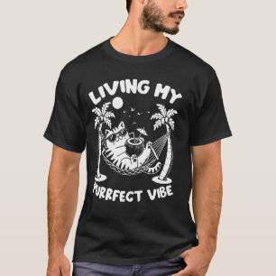 Camiseta Viviendo Mi Vibra Purrfecta Divertida Vacaciones D