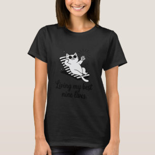 Camiseta Viviendo mis mejores nueve vidas divertido juego d