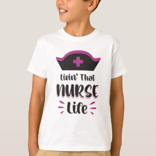 Camiseta Viviendo Que Enfermera La Vida Enferma Graciosa Em