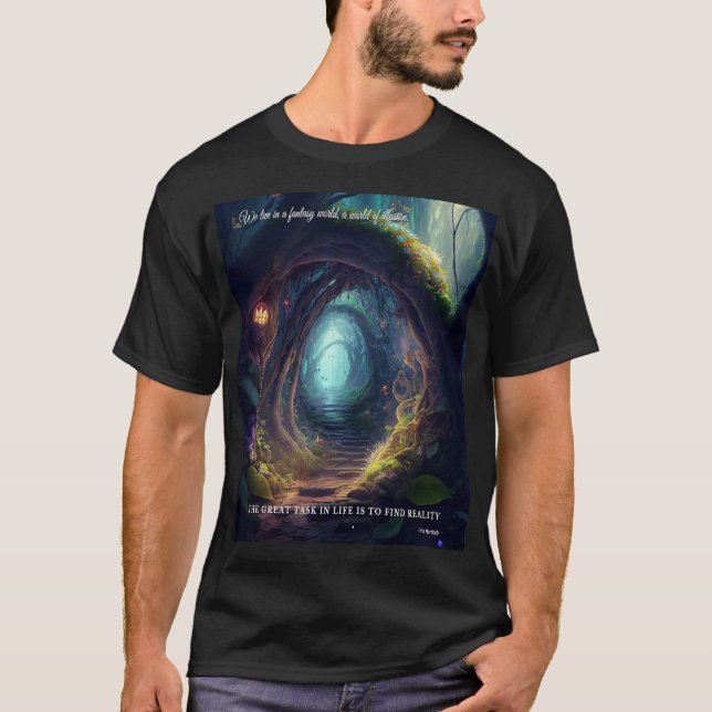 Camiseta Vivimos en un mundo fantástico... (Anverso)