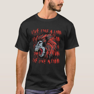 Camiseta Vivir como un león que ruge como un león depredado