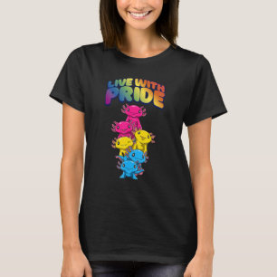 Camiseta Vivir Con Orgullo Lgbtq Pansexual Orgullo Axolotls