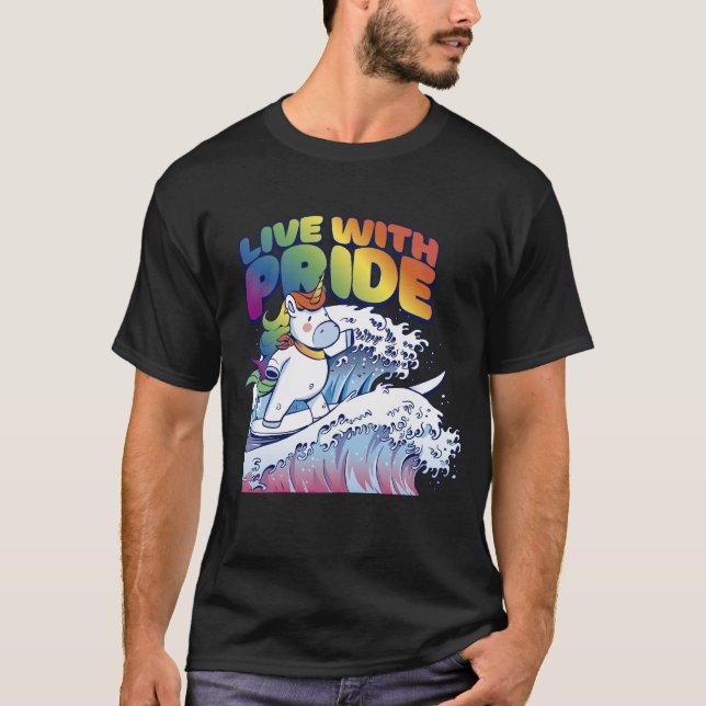 Camiseta Vivir Con Orgullo Unicornio (Anverso)