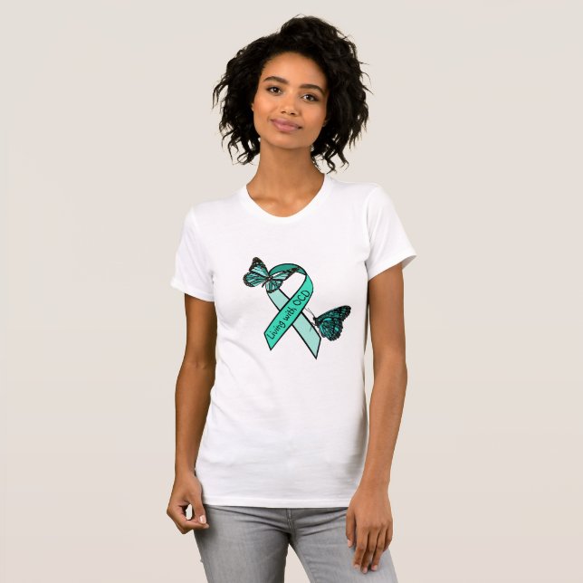 Camiseta Vivir con un trastorno obsesivo-compulsivo de OCD (Anverso completo)
