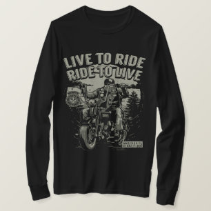 Camiseta Vivir en bicicleta, viajar en motocicleta