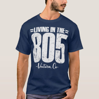 Camiseta Vivir en el área 805 de Ventura California código 