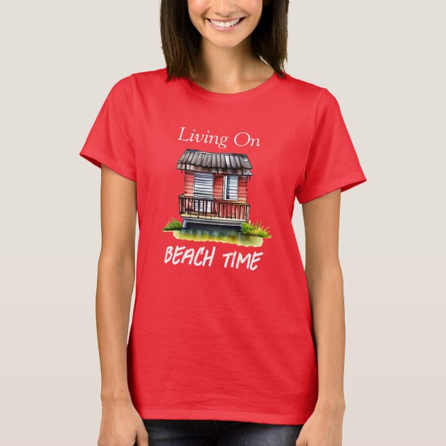 Camiseta Vivir en tiempo de playa (Anverso)