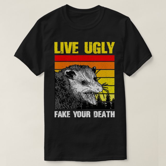 Camiseta Vivir Falso Falso Su Muerte Opossum Funny (Diseño del anverso)