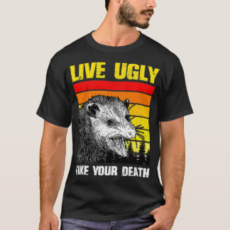 Camiseta Vivir Falso Falso Su Muerte Opossum Funny
