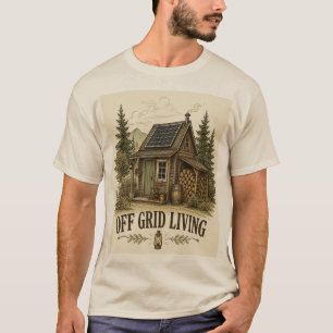 Camiseta Vivir fuera de la red Arte de cabaña de hogar anti
