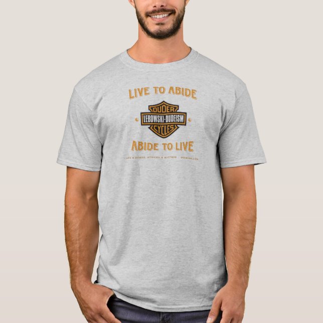 Camiseta Vivir para Abide - Camisa-T del Dudeismo (Anverso)
