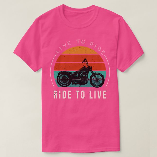 Camiseta Vivir Para Viajar En Bicicleta Vintage (Diseño del anverso)