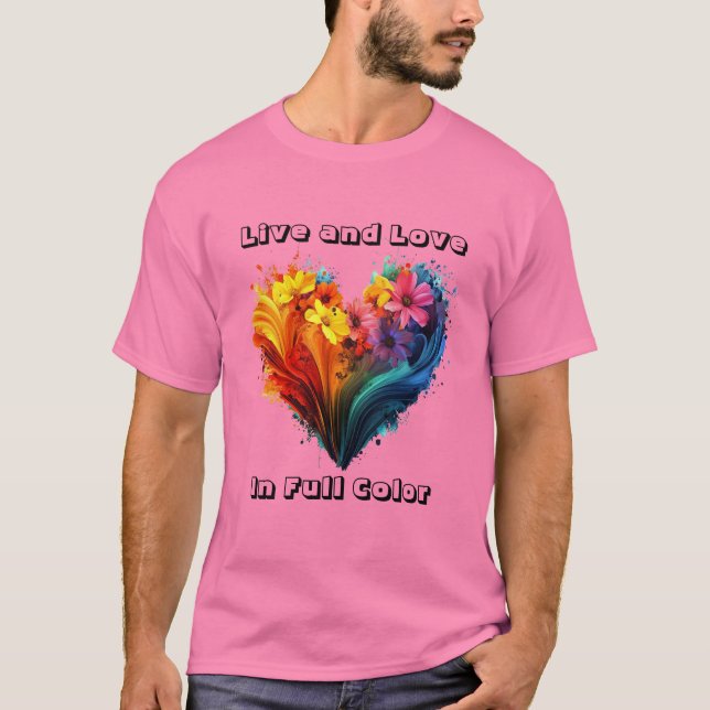 Camiseta Vivir Y Amar A Todo Color (Anverso)