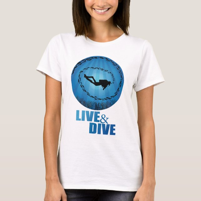 Camiseta Vivir y bucear Scuba Diver (Anverso)