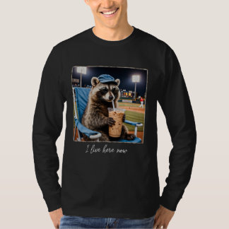 Camiseta Vivo Aquí Ahora Mapache Béisbol