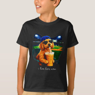 Camiseta Vivo aquí goldendoodle perro divertido fanático de
