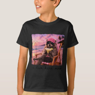Camiseta Vivo aquí mapache verano vibraciones chica salvaje