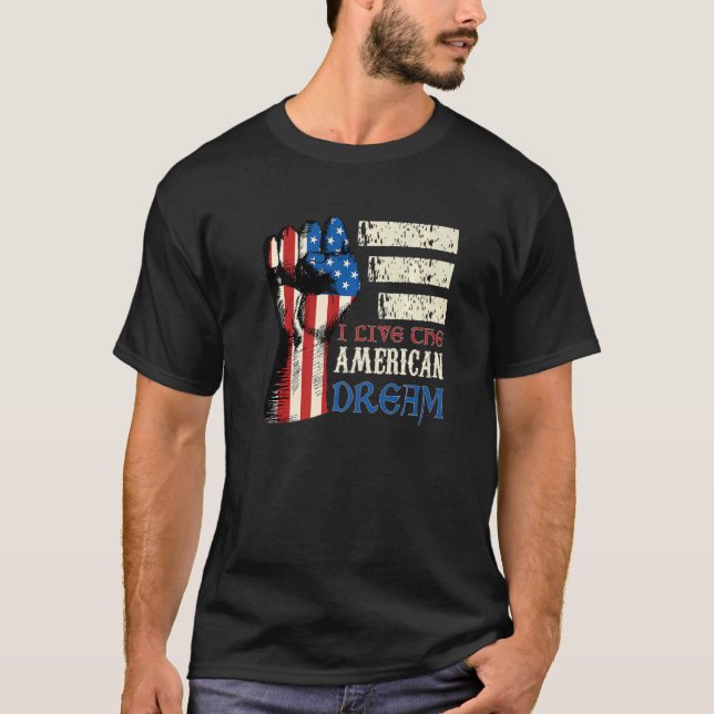 Camiseta Vivo El Sueño Estadounidense Bandera Patriótica Am (Anverso)