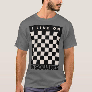 Camiseta Vivo en 64 plazas amante del ajedrez