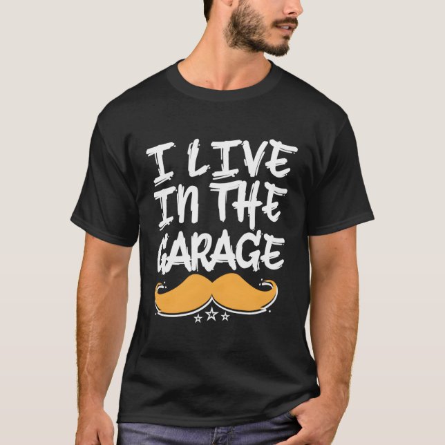 Camiseta Vivo En El Garage Dad Mechanic Daddy Car Reparació (Anverso)