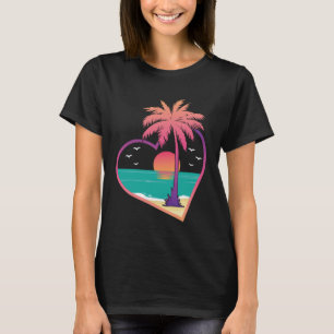 Camiseta Vivo la vida Palm Tree contorno Trendy Cute Su