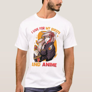 Camiseta Vivo Para Mis Misiones Y Anime - Chica Cute Kawaii