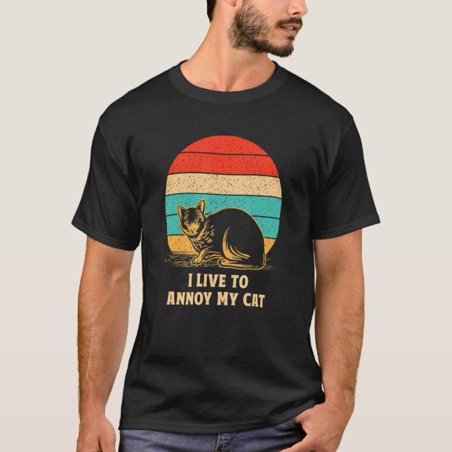 Camiseta Vivo para molestar a mi gato mamá gato gato gato g (Anverso)