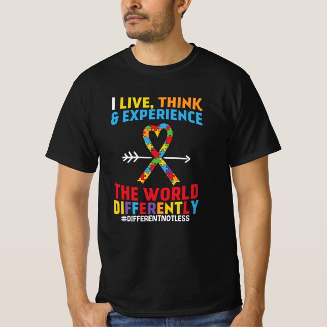 Camiseta Vivo, pienso y experimento divertida conciencia de (Anverso)