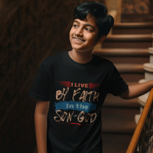 Camiseta Vivo Por Fe Dios Cristo Biblia Gratitud Por Niño