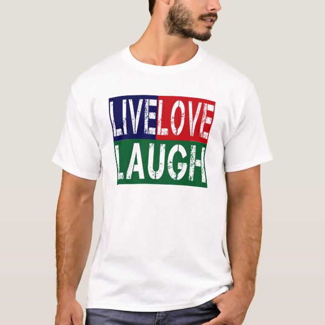 CAMISETA VIVO, RISA, AMOR (Anverso)