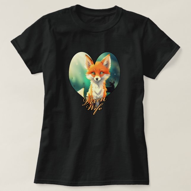 Camiseta Vixen Wife zorro lindo con silueta de ciervo (Diseño del anverso)