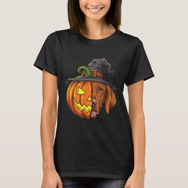 Camiseta Vizsla Calabaza Jack O Lantern Halloween niños hom (Anverso)