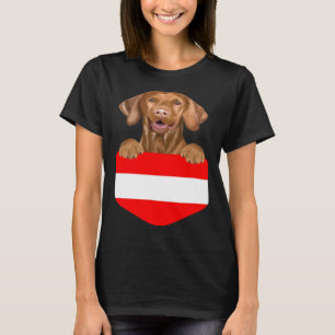 Camiseta Vizsla con bandera de Austria en el bolsillo