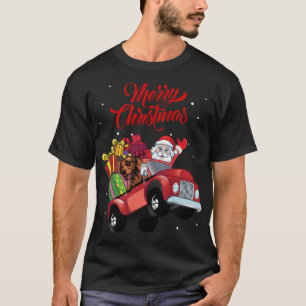 Camiseta Vizsla Con Santa Claus En Camión Rojo