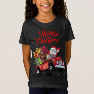 Camiseta Vizsla Con Santa Claus En Camión Rojo