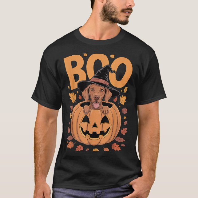 Camiseta Vizsla Costume On Pumpkin Halloween Vizsla  (Anverso)