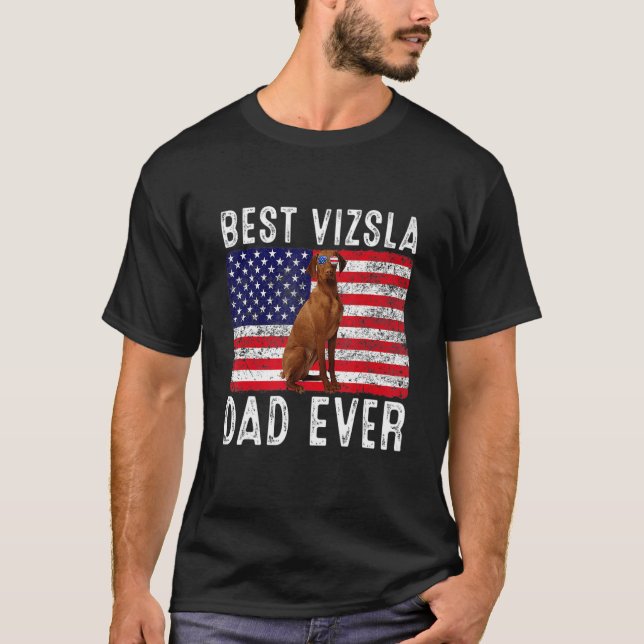 Camiseta Vizsla Dad Usa La Bandera Estadounidense Vizsla Du (Anverso)