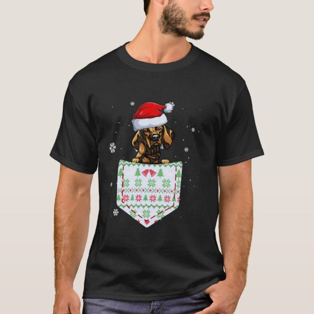 Camiseta Vizsla divertida en tu Pocket Santa Hat Feo Christ (Anverso)