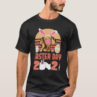 Camiseta Vizsla Dog Face Mask Rabbit Bunny Egny Easter Day 
