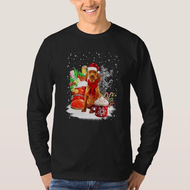 Camiseta Vizsla Dog Santa Christmas Winter Cup (Anverso)