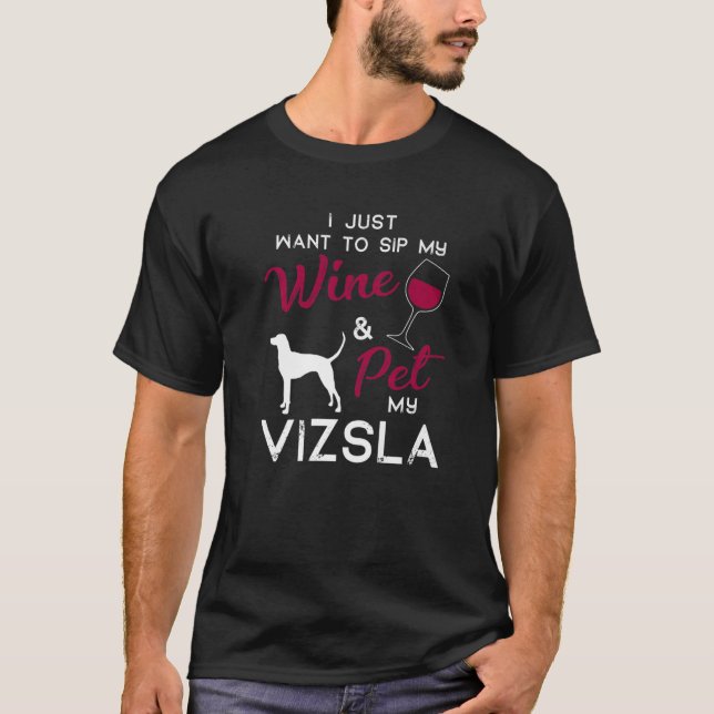 Camiseta Vizsla Dueño De Vino Perro Navidades Cumpleaños Gi (Anverso)